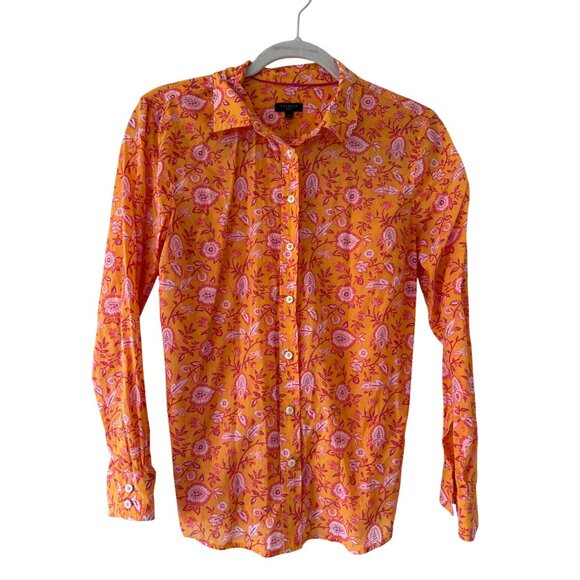 Talbots Petite MP Climbing Jacobean Floral Button-Down Shirt - Picture 2 of 10